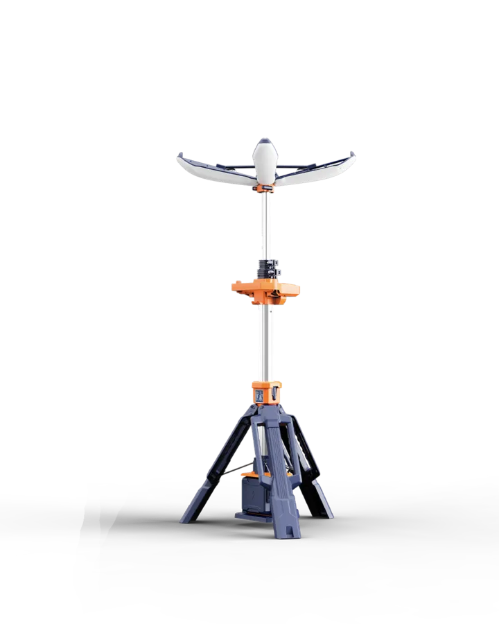 PL-200 tower deployed with its petal light head open